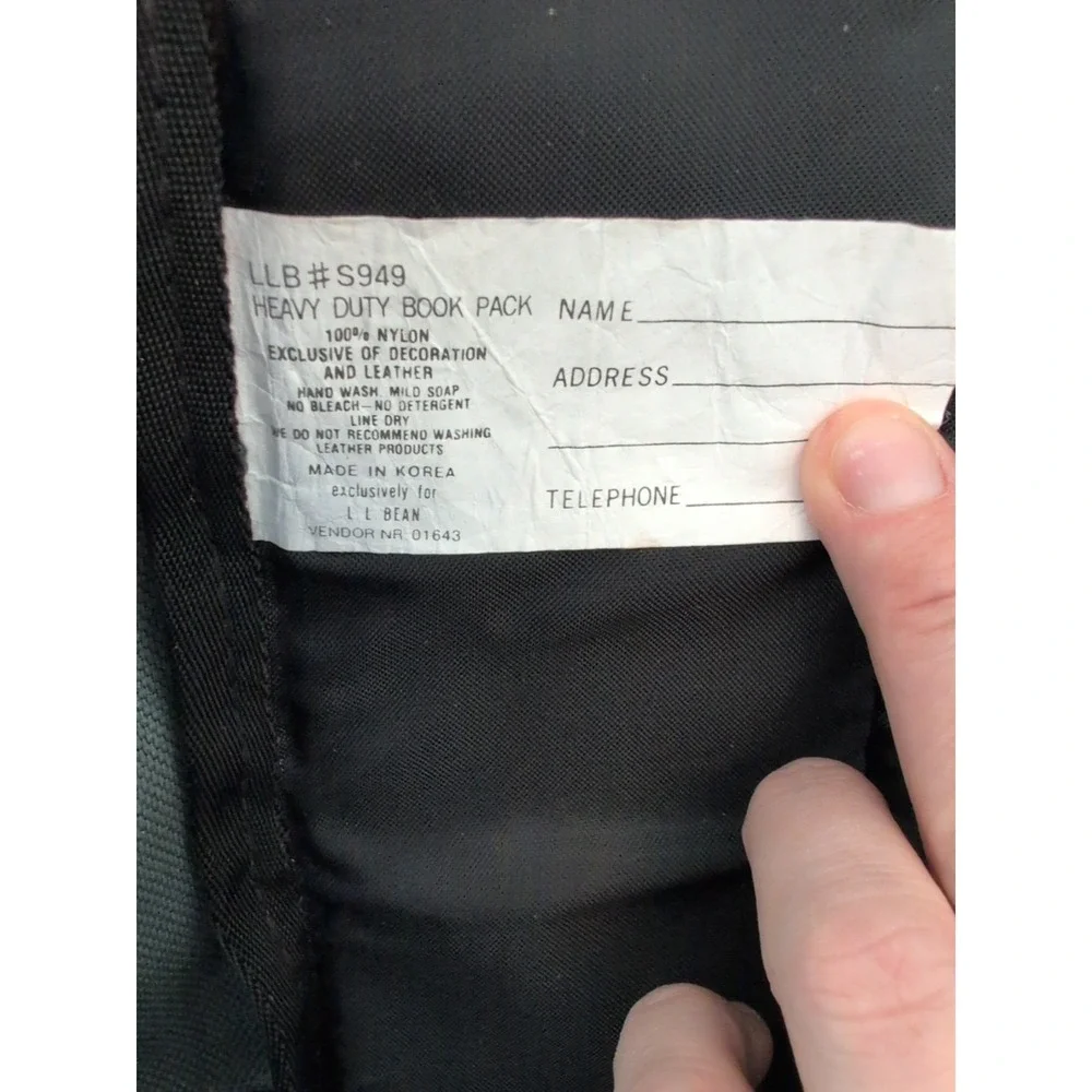 Vintage LL Bean Continental‎ Green Purple & Black School Backpack Large Monogram
